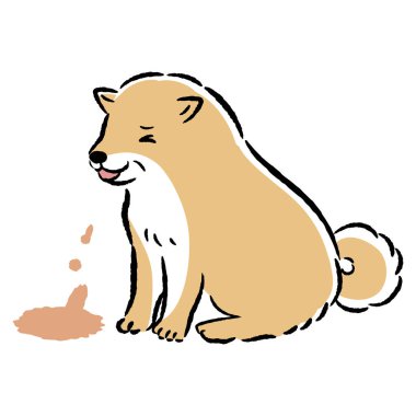 Hasta bir köpeğin el çizimi. Kaba ve şık bir izlenim. Vektör illüstrasyonu.