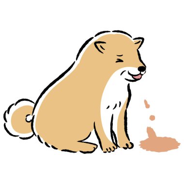 Hasta bir köpeğin el çizimi. Kaba ve şık bir izlenim. Vektör illüstrasyonu.