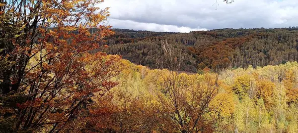Sonbaharda Karpatların gözle görülür zirveleri