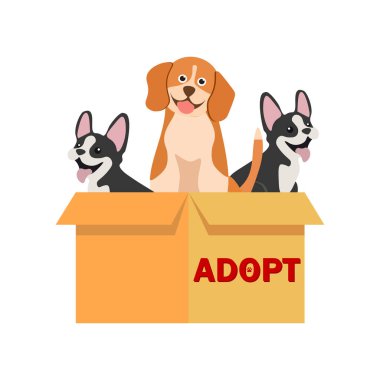 Evlat edinme. Alışveriş yapma. Vektör illüstrasyonu