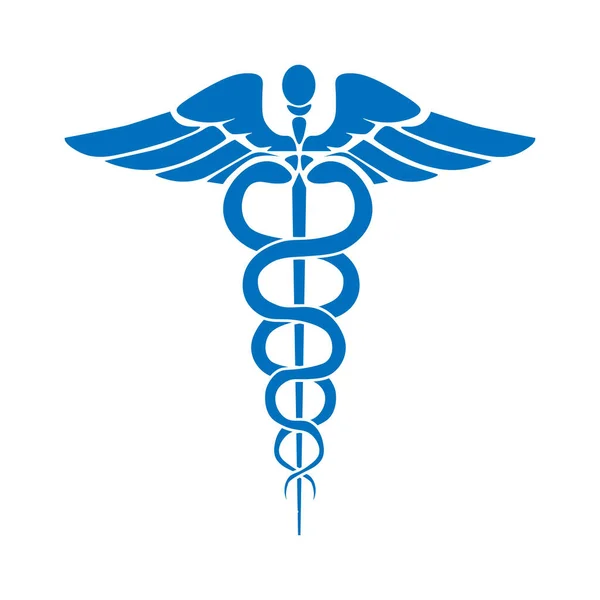 Veterinerlik sembolü simgesi. Yılan ve kanatlı sopa. Veteriner tıbbı logosu. Beyaz arka planda izole edilmiş. Vektör illüstrasyonu.
