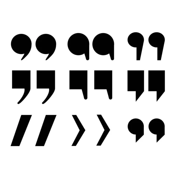 Ayak vektör koleksiyonu. Siyah alıntı ikonu. Dil işareti sembolü. Vektör illüstrasyonu