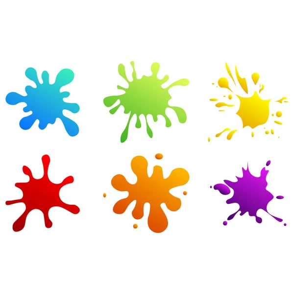 Beyaz arka plan üzerinde renkli lekeleri vektör kümesi