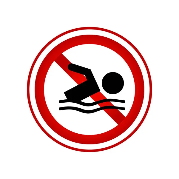 Uyarı işareti. - Yüzmek yasaktır. Vektör illüstrasyonu