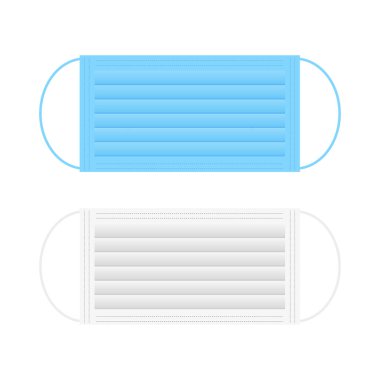 Gerçekçi tıbbi yüz maskesi. Vektör illüstrasyonu.