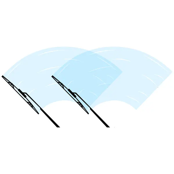 Ön cam silecekleri ön camı temizler. Araba aynası beyaz arka planda izole edilmiş. Vektör illüstrasyonu