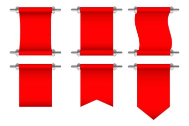 parşömenlerin gerçekçi illüstrasyonunu ayarla. Vektör illüstrasyonu