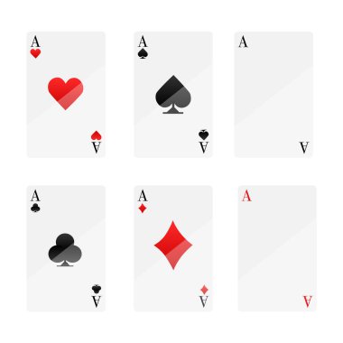 Poker ve kumarhane kartları. Vektör illüstrasyonu