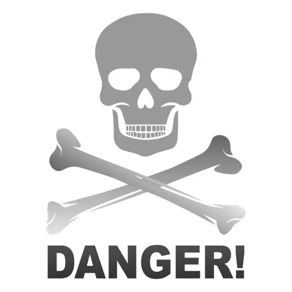 Kafatası uyarı işareti. Tehlike. Vektör illüstrasyonu