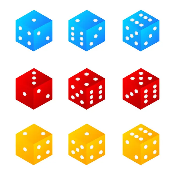 Kumar zarları, kumarhane zarları. Vektör illüstrasyonu