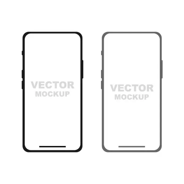 Akıllı telefon boş ekran. Cep telefonu vektörü beyaz arkaplanda izole edildi. Vektör illüstrasyonu