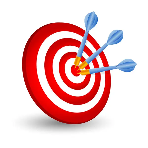 Oklu hedef. Okçuluk. Oklu hedef. Vektör illüstrasyonu