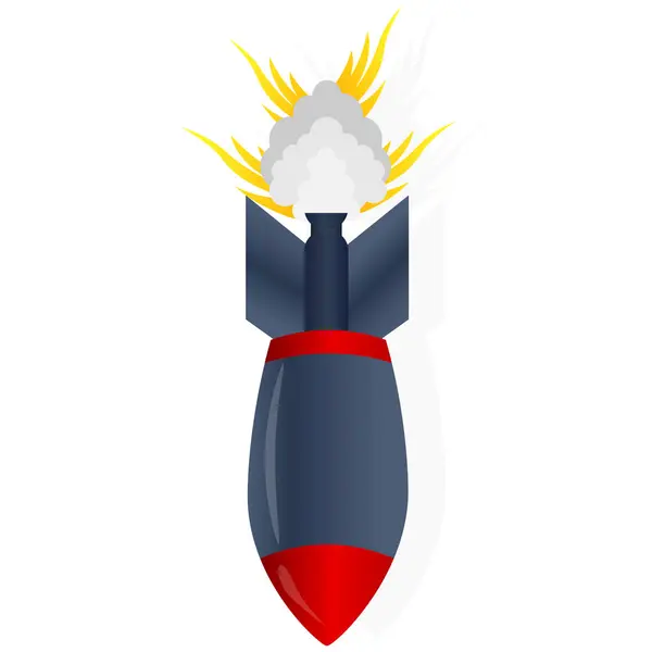 Hava bombasında uçan askeri roket. Vektör illüstrasyonu