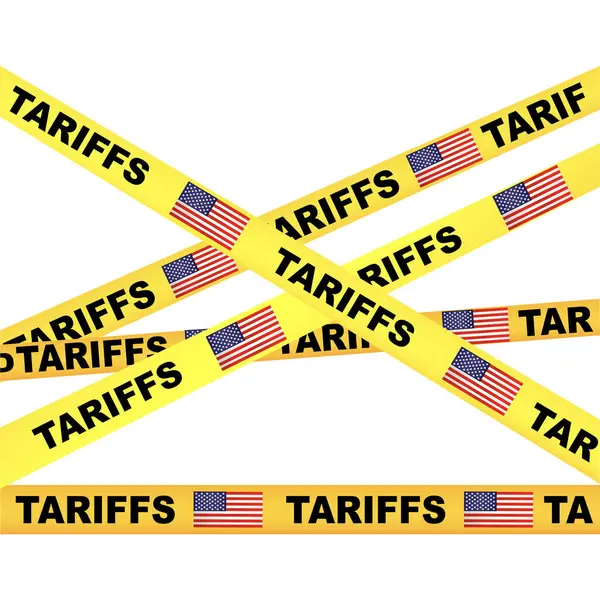 Amerikan gümrük vergileri ve ithalat vergileri, ticari savaş politikaları. Vektör illüstrasyonu