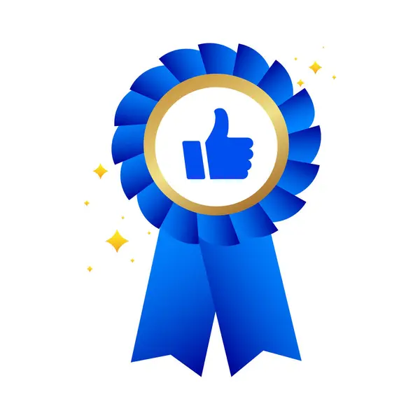 Kurdele ödül madalyasını onayladı. Onur rozeti, yüksek kaliteli onay, halk desteği, olumlu tatmin notu. Vektör illüstrasyonu