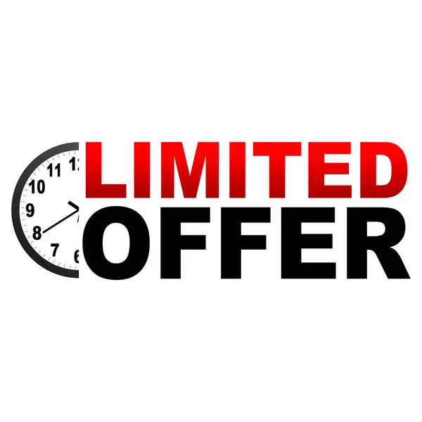 Saat ile sınırlı teklif. Saat. Teklif işareti. Vektör illüstrasyonu