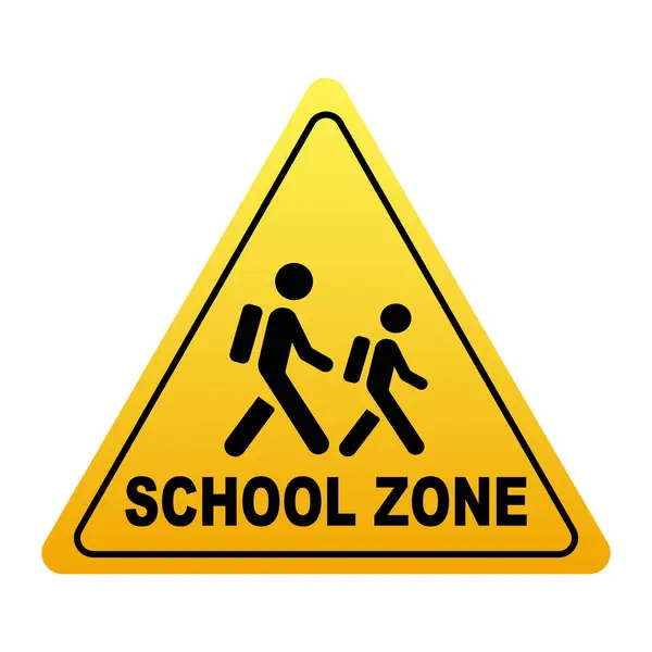 Yayaların kesiştiği yol işaretleri. Okul Bölgesi yaya geçidi. Vektör İllüstrasyonu