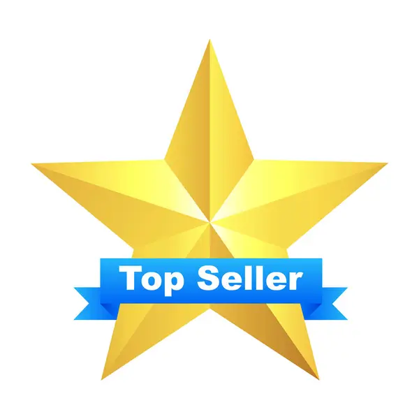 Satış lideri. Satış lideri işareti. Satış yıldızı. Vektör illüstrasyonu
