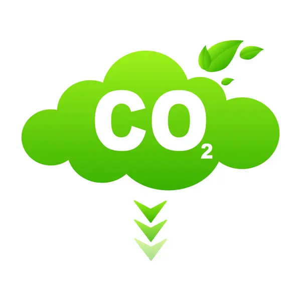 CO2 emisyon azaltımı ekolojik kavram. Vektör illüstrasyonu