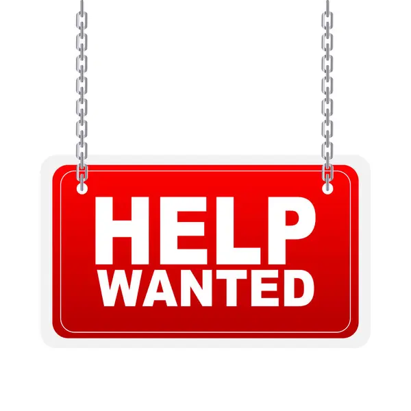 kırmızı tabela yardım iş ilanı istedi. Vektör illüstrasyonu