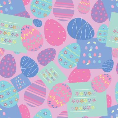 Lezzetli çikolatalı Paskalya yumurtaları vektör çizimleri ile tekrarla.