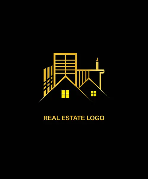 Altın Emlak Logosu. İnşaat Mimarisi Logo Tasarımı 