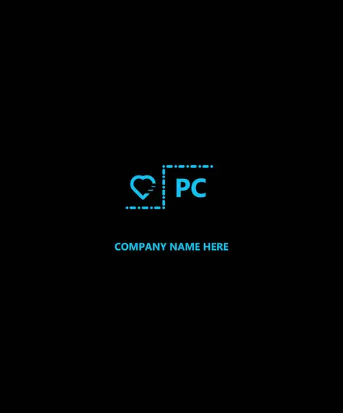 PC Harf Logosu Tasarımı Eşsiz Yaratıcı Yaratıcı PC Başlangıç tabanlı Harf Simgesi Logosu
