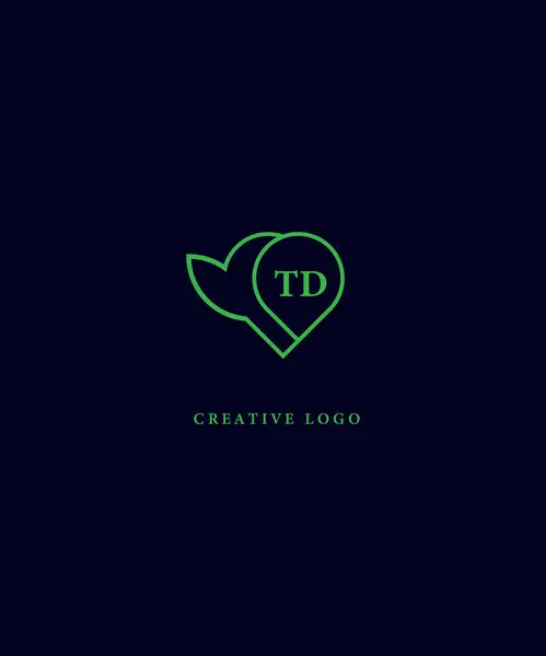 TD yeşil logo tasarımı. İş için TD Vektör logosu tasarımı..