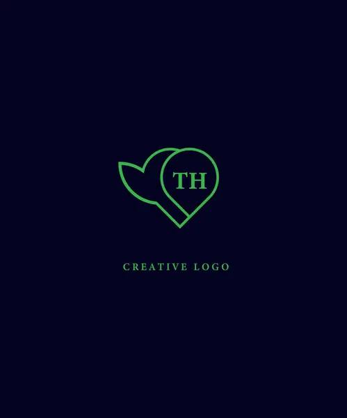 TH yeşil logo tasarımı. İş için TH Vector logo tasarımı.