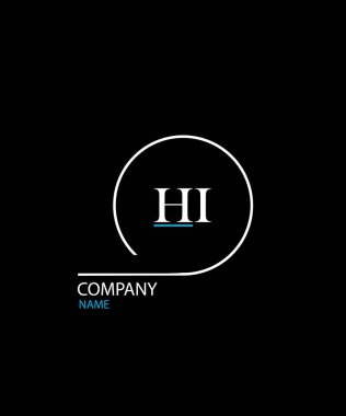 Merhaba Harf Logosu Tasarımı. Eşsiz Çekici Yaratıcı Modern İlk HI Başlangıç tabanlı Harf Simgesi Logosu