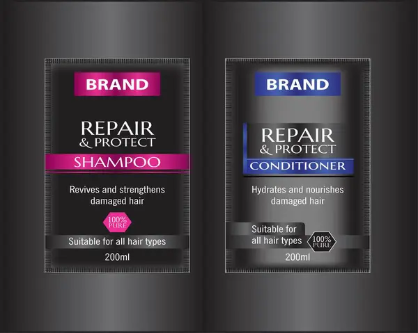 Şampuan Etiketi Tasarımı, Vücut Losyonu Etiketi Tasarımı, Koşullandırıcı Etiketi Tasarımı, Saç Bakımı Tasarımı, Kozmetik Paket Koleksiyonu Kraliyetsiz Stok Fotoğrafı
