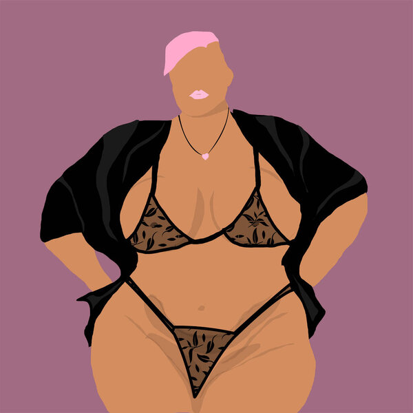 Sensual plus size model