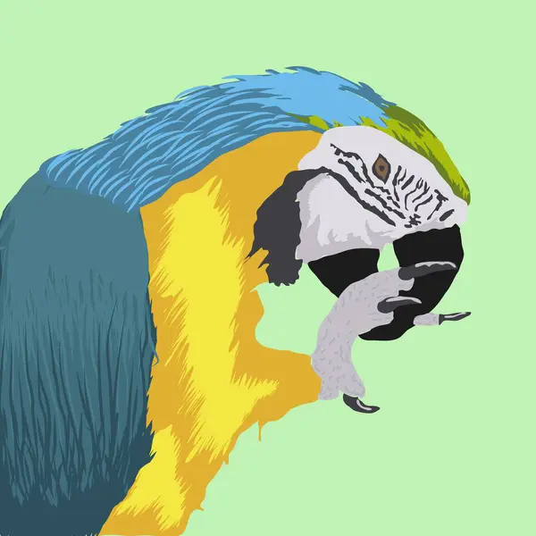 Renkli ve tropik bir muhabbet kuşunun dijital çizimi