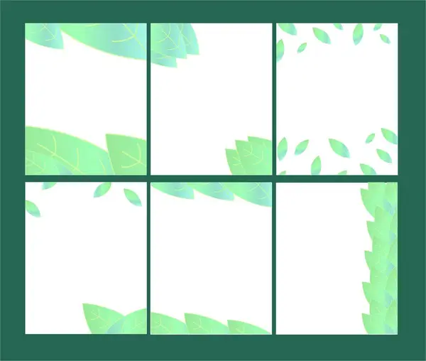 Sosyal ağlar için 4: 5 yeşil yapraklı, ekolojik