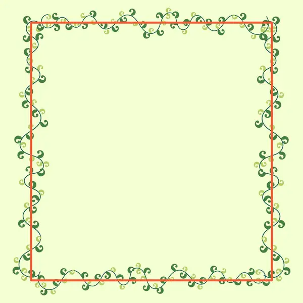 Yeşil yaprakların kare çerçevesi