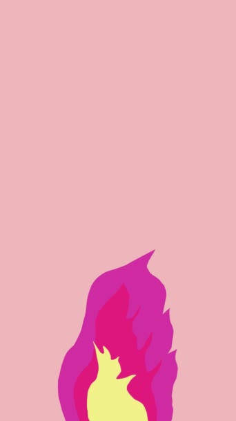 粉红的火和烟的心 — 图库视频影像