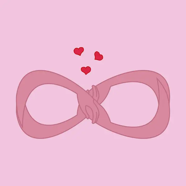 Görüntü sonsuzluğun sembolünü oluşturan kollardan oluşur, konsept sonsuz bağlantıdır.