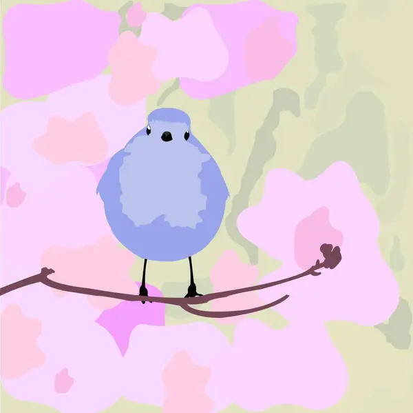 Görüntü, daldaki bir kuş hakkında bir illüstrasyondan oluşur.