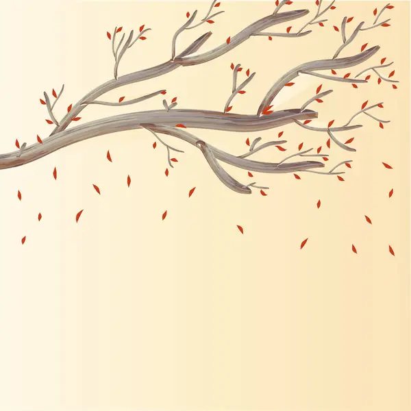 Kırmızı yaprakları dökülen ağaç