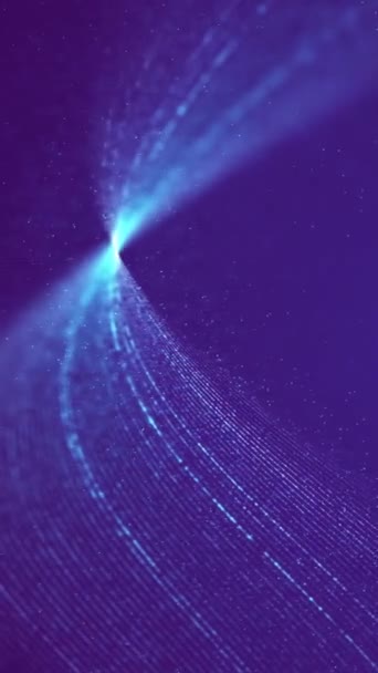 Vídeo Vertical Composto Por Fundo Azul Com Partículas Brilhantes Gerando — Vídeo de Stock