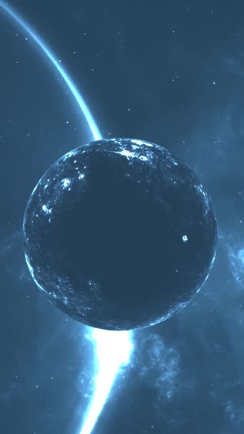 Vídeo Vertical Que Consiste Universo Com Planetas Cometas Meteoritos — Vídeo de Stock