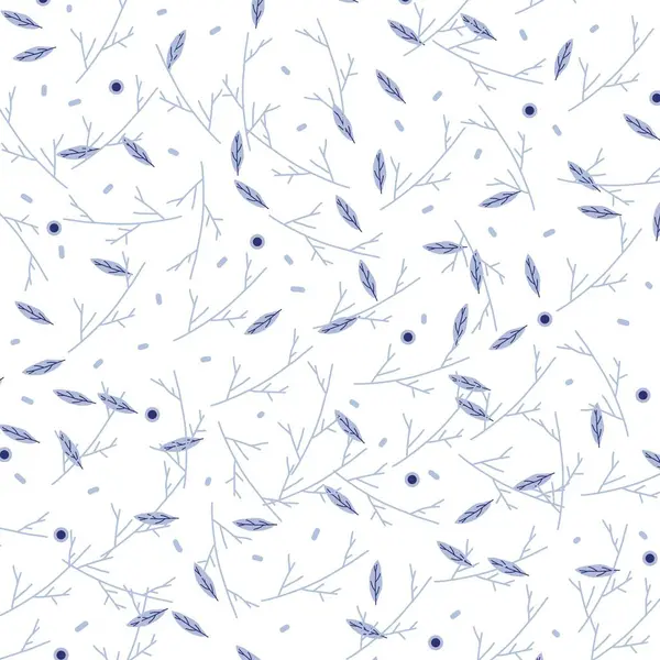 Resim, açık mavi yapraklı ve beyaz arkaplanda açık mavi dallı bir baskı ya da deseni içerir.