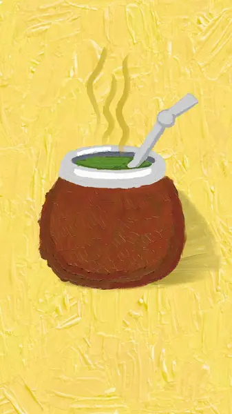 Palet Bıçaklı Arjantin Arkadaşı Sarı Arkaplan Boyama Biçimi