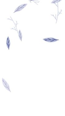 Düşen Mavi Yapraklar Beyaz Arkaplanda