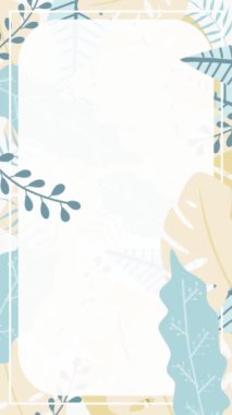 Tranquil Tropikal Yapraklar Krem ve Mavi Tonlar