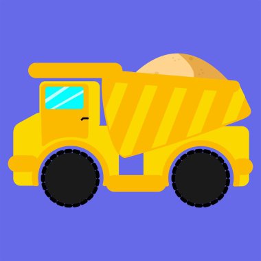 Düz Kenarlı Şirin Sarı ve Turuncu Döküm Kamyonu