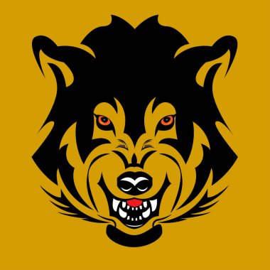 Kurt kafasının markalaşma ve giysi baskısı için göz alıcı bir çizimi 