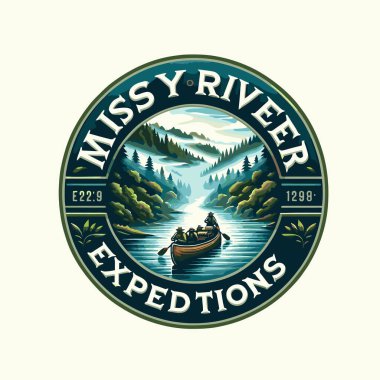 Kanada nehrinin yuvarlak ambleminin vektör çizimi