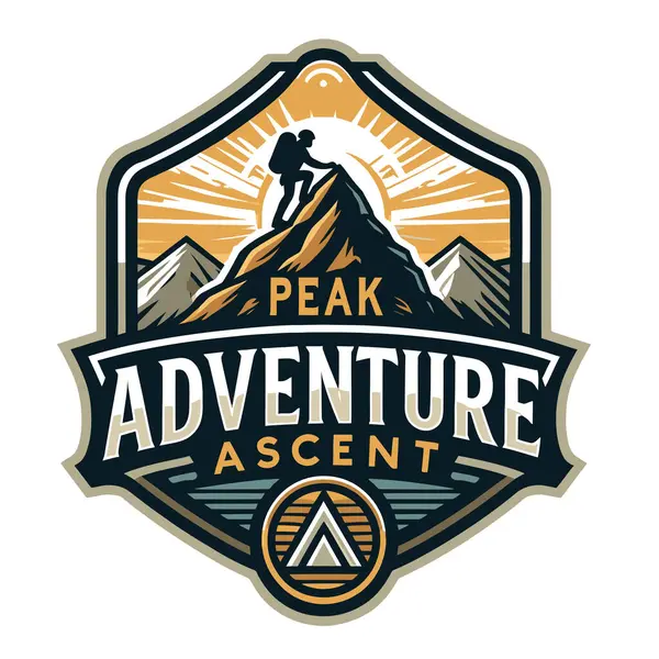 Mountain Adventure Vintage Logo Emblem — Stock Vector