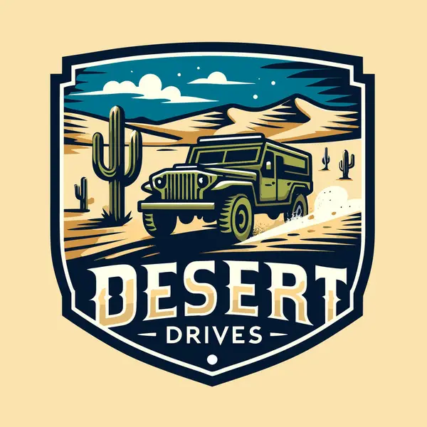 Desert Desert Car Desert — Stock Vector